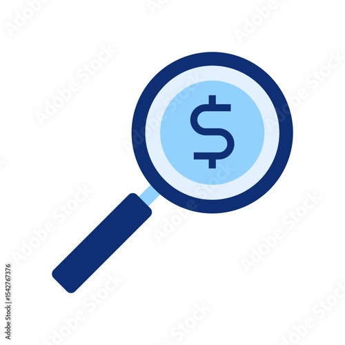 Magnifying Glass Over Dollar Sign