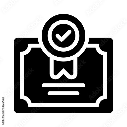 certificate glyph icon