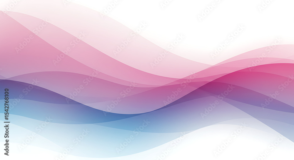 Obraz premium Elegant Abstract Background of Flowing Waves with Soft Gradient Colors Blending from Pink to Blue Creates a Calming Visual Effect