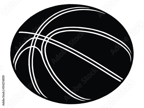 Black and white basketball sport game equipment vector illustration