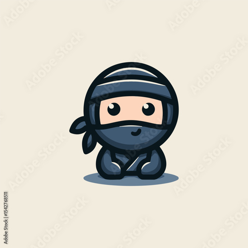 Cute ninja logo