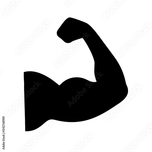 Flexed muscle arm clipart vector for strength and fitness branding