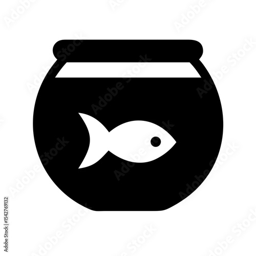 Fish bowl clipart vector for aquatic pet themes and home tank designs