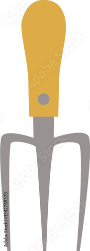 Simple Illustration of a Gardening Hand Cultivator