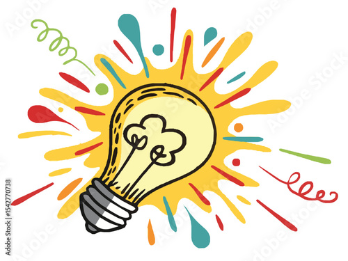 Hand-drawn light bulb icon representing creative energy and innovative business ideas