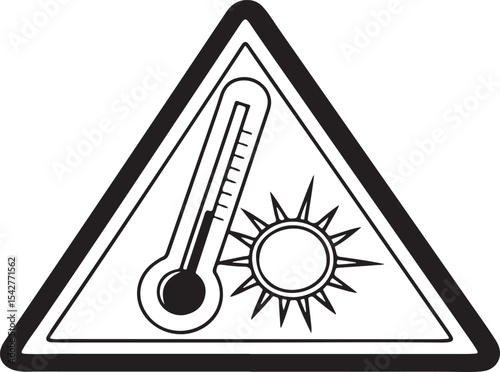 Weather thermometer icon vector illustration, a symbol of hot or cold temperature