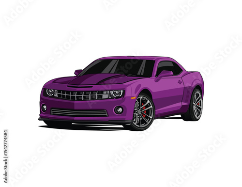 Purple Sports Car Racing Vector Illustration