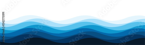 Abstract blue water wave vector background with layered, flowing lines for modern design.