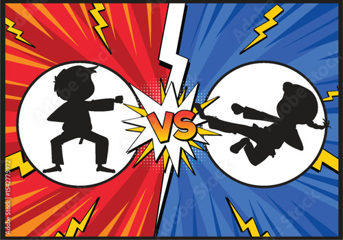 Dynamic Martial Arts Showdown Illustration