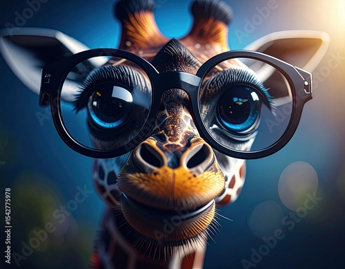 blue-eyed animal with glasses