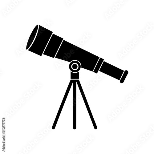 Astronomical Telescope Icon Vector with Flat Clean Look