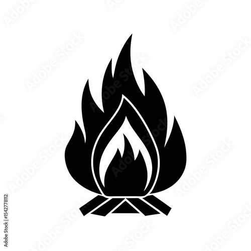 Bonfire Icon Vector with Flat and Clean Isolated Look