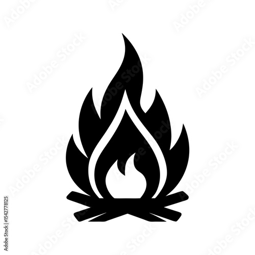 Bonfire Icon Vector in Clean Flat Isolated Style