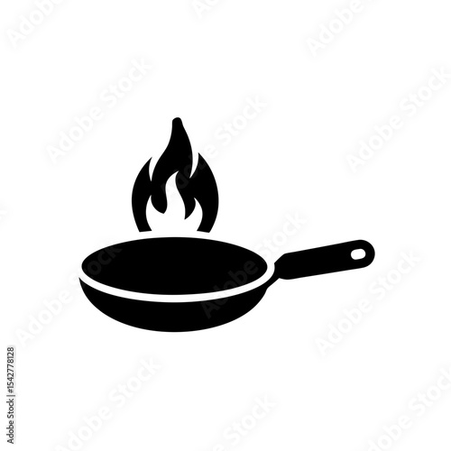 Campfire Cooking Skillet Icon Vector in Clean Flat Style