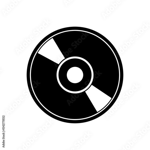 CD Disc Icon Vector with Flat and Clean Isolated Format