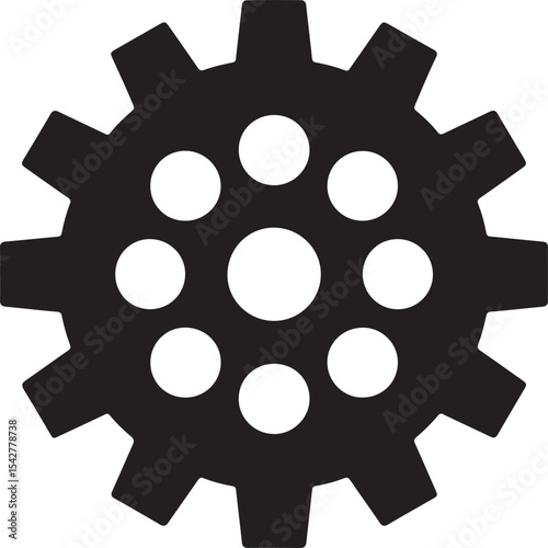 This image features a grid of various gear icons, each uniquely designed. 