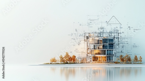 Innovative architectural design modern building 3d render urban environment aerial view future concepts