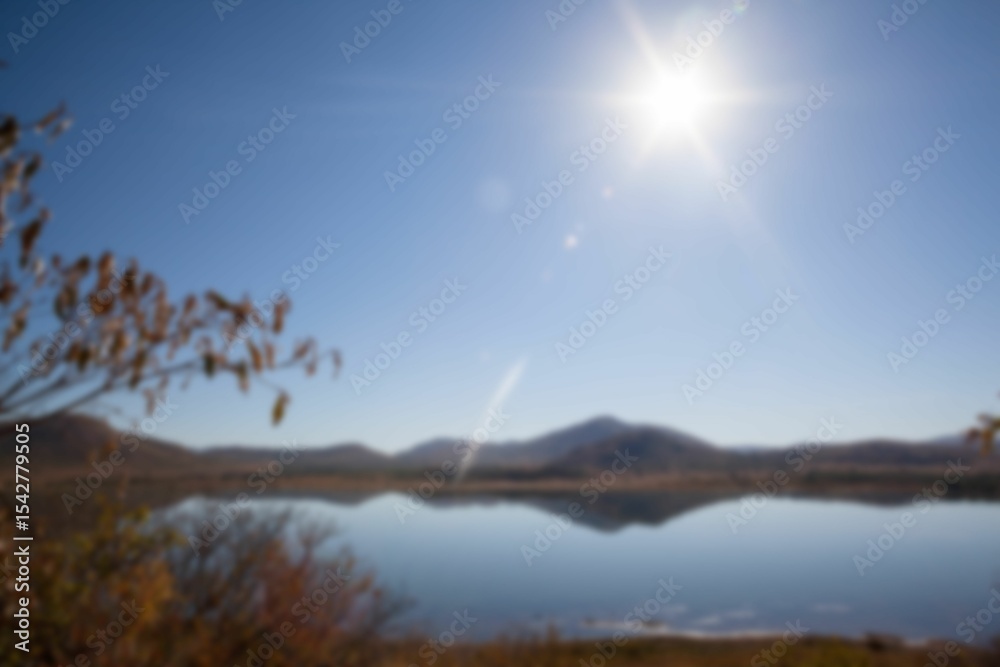 Fototapeta premium Lake against blue clear sky