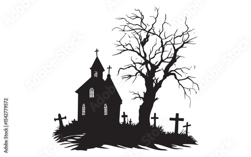 halloween church in the woods