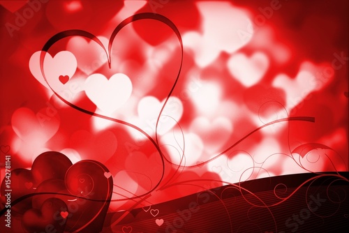Glowing red Valentines composite