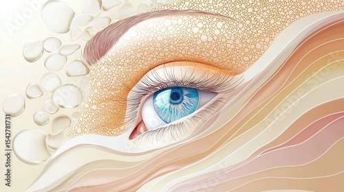 Illustrated infographic of human skin layers, medical and beauty crossover concept