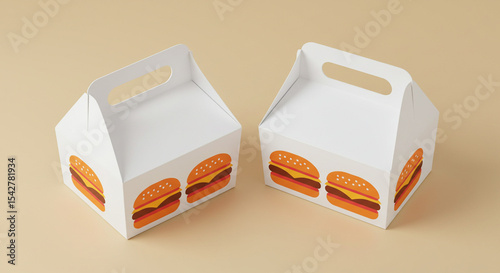 Wallpaper Mural Burger Box Mockup Realistic Food Packaging Design Torontodigital.ca