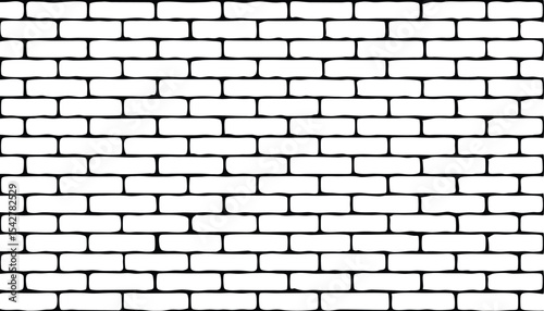 White brick wall texture seamless. Brick wall background. Vector illustration