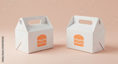 Burger Box Mockup Packaging Design Template