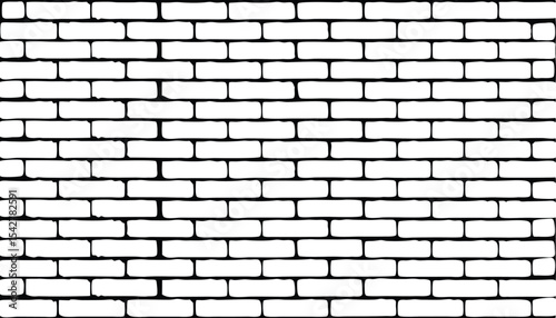 White brick wall texture seamless. Brick wall background. Vector illustration