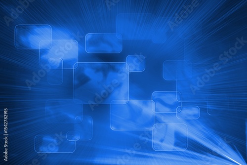Digitally generated futuristic blue squares