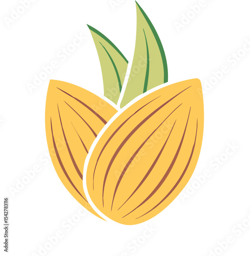 Almond icon. Nut vector illustration isolated on white background.