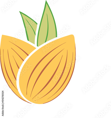 Almond icon. Nut vector illustration isolated on white background.