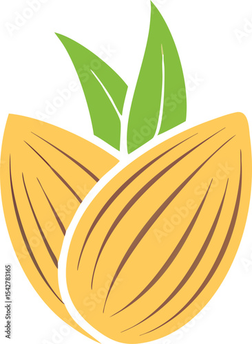 Almond icon. Nut vector illustration isolated on white background.