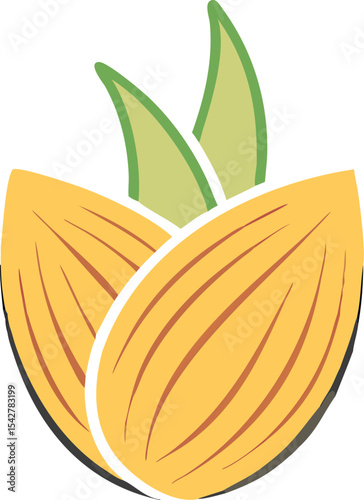 Almond icon. Nut vector illustration isolated on white background.