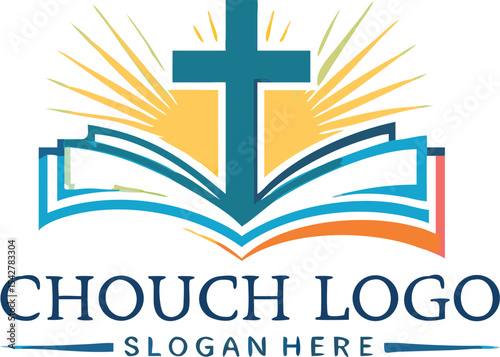 church christian logo vector icon design template. Christian symbols.