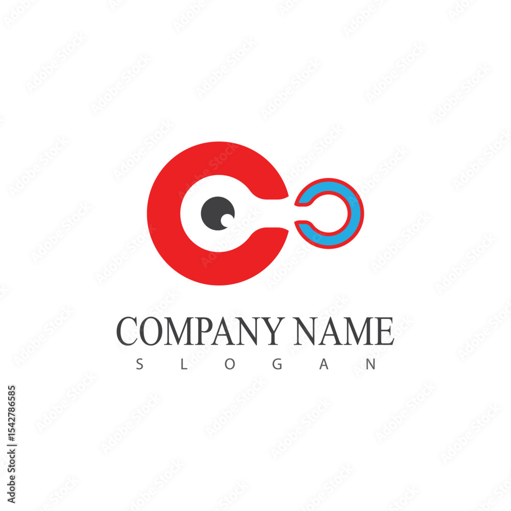 Obraz premium Stylized Eye logo vector symbol illustration element design