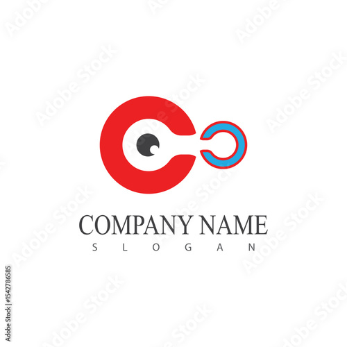 Stylized Eye logo vector symbol illustration element design