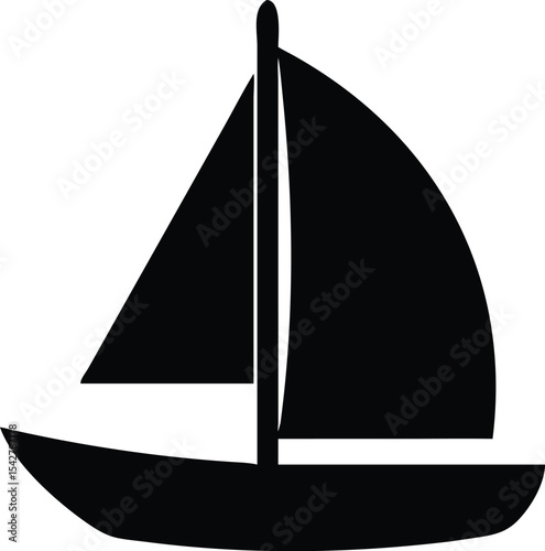 The sailboat icon. Sailing ship symbol. Logo for yacht club, for ship modeling sport. Vector illustration