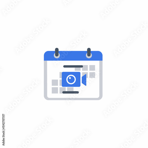 Scheduled Video Recording Calendar Icon Design.