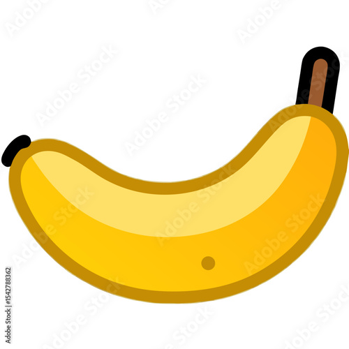 Simple Illustration of a Ripe Banana.