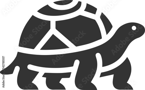 Drawing silhouette of a tortoise animal vector black
