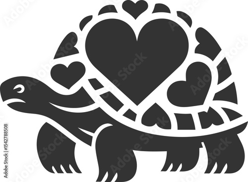 Drawing silhouette of a tortoise animal vector black