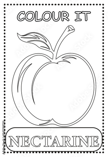 Coloring page for kids learning Nectarine