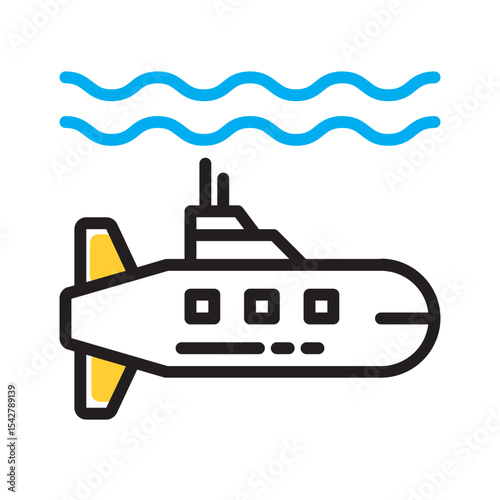 Vector multi color icon for Submarine