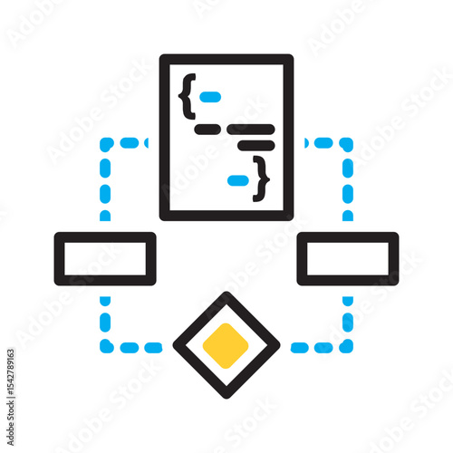 Vector multi color icon for Algorithms