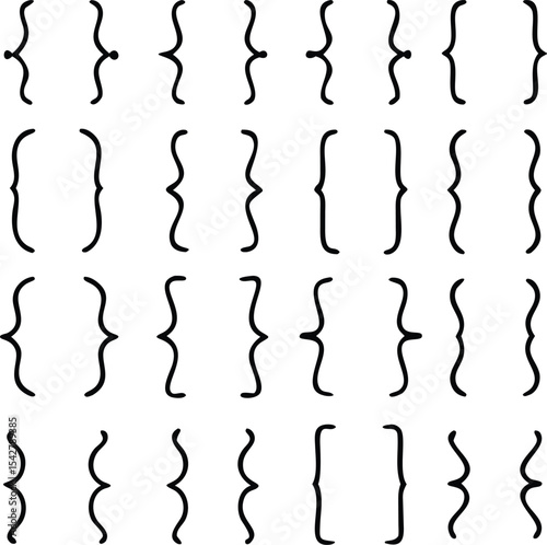 collection of Brackets vector icon. vintage Brackets ,Quote symbol elements isolated decoration on white background