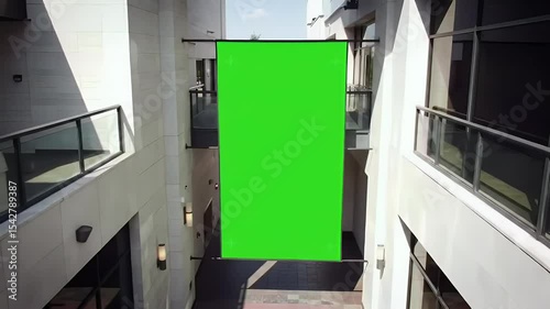 Wallpaper Mural Modern Building Interior with Green Screen Display Torontodigital.ca