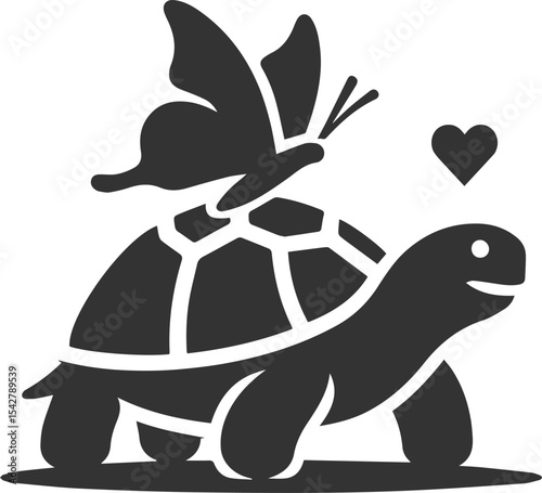 Drawing silhouette of a tortoise animal vector black