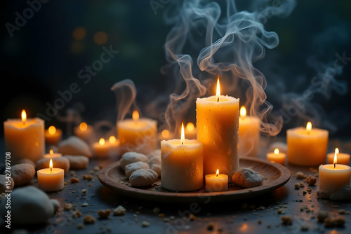Serenity in Decay: Floating Candles and Ethereal Light for Wellness and Reflection