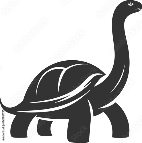 Drawing silhouette of a tortoise animal vector black